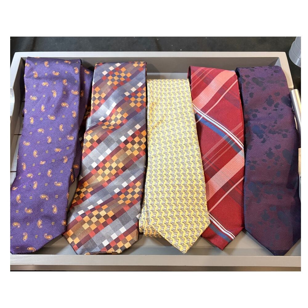 Men’s Designer Silk Ties – Set of 5 | Classic Patterns